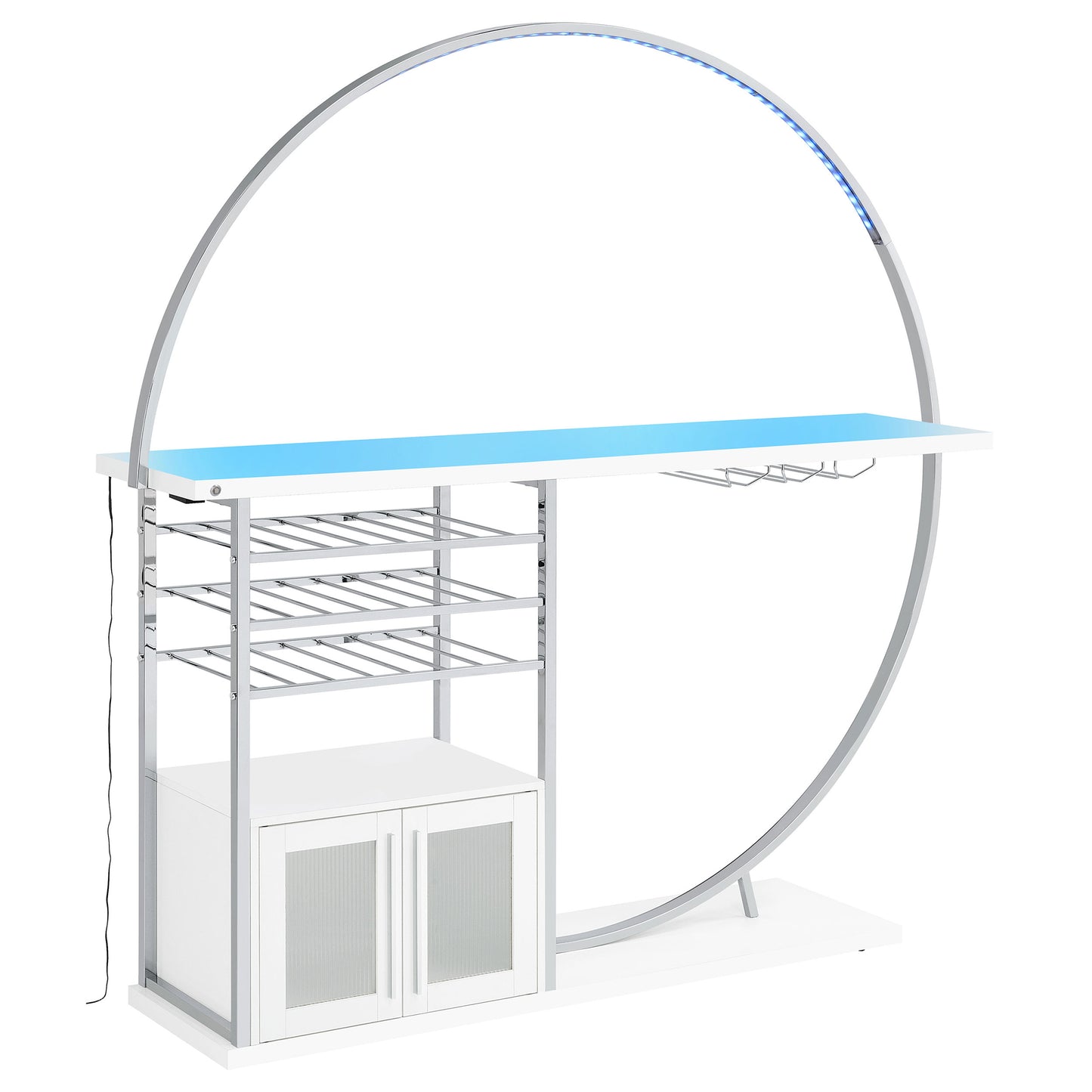 Risley White LED Wine Cabinet