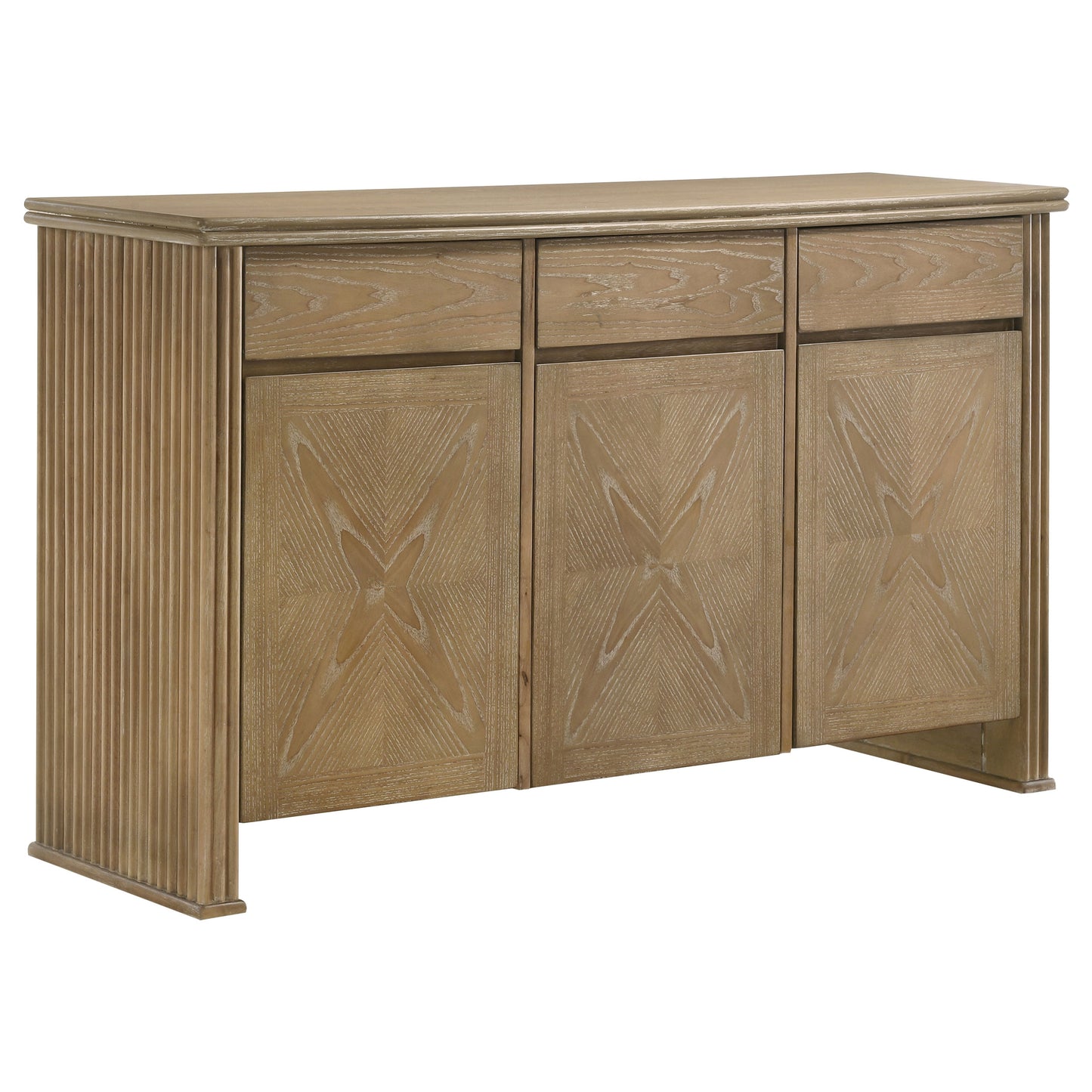 Haven Sideboard de 59" con 3 Puertas – Acabado Rústico Claro