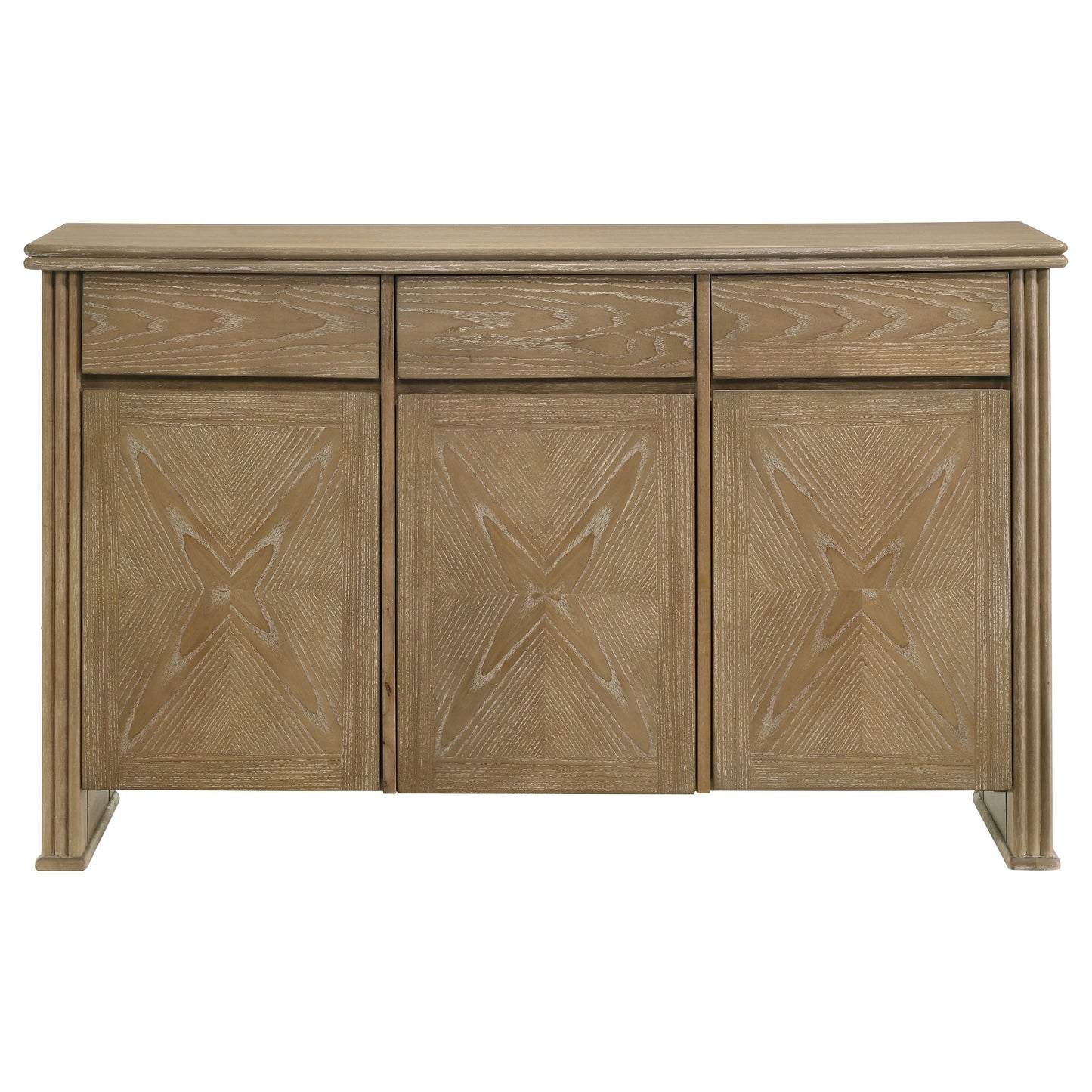 Haven Sideboard de 59" con 3 Puertas – Acabado Rústico Claro