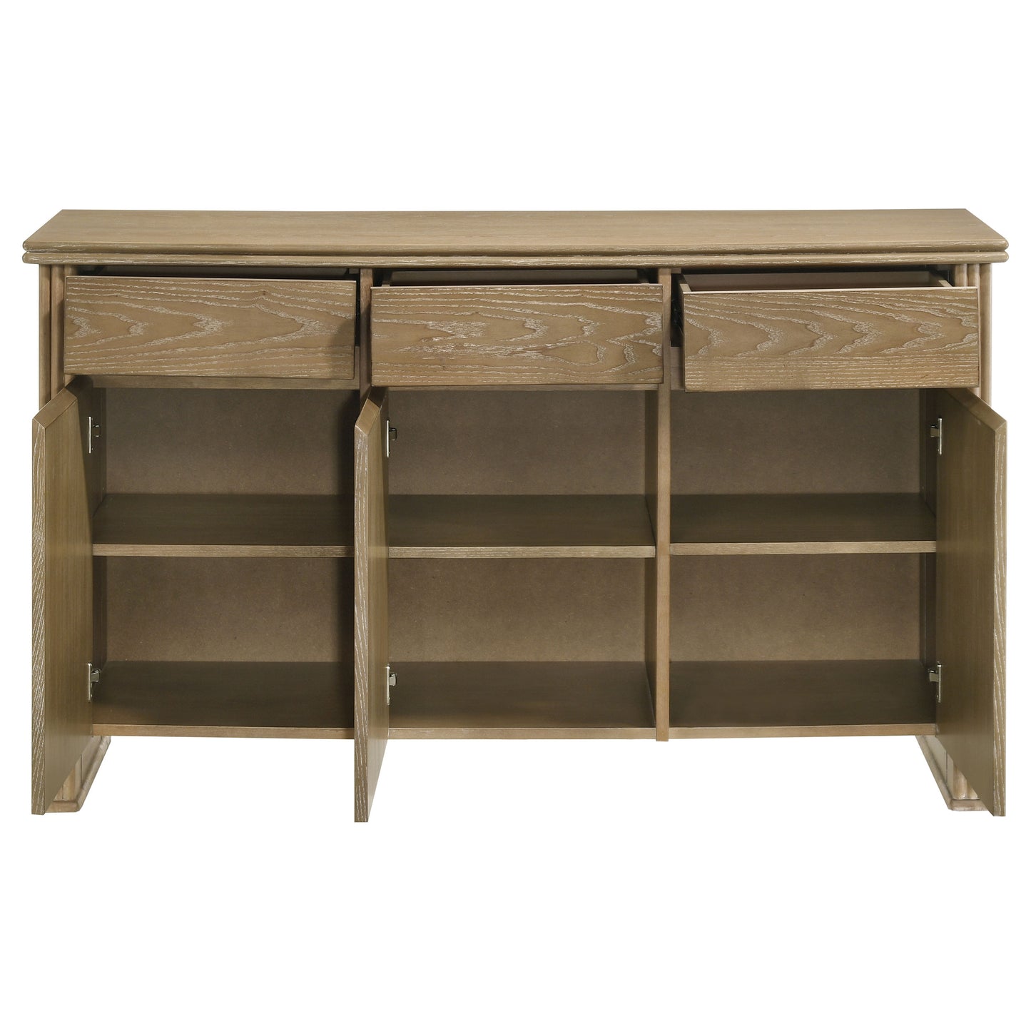 Haven Sideboard de 59" con 3 Puertas – Acabado Rústico Claro