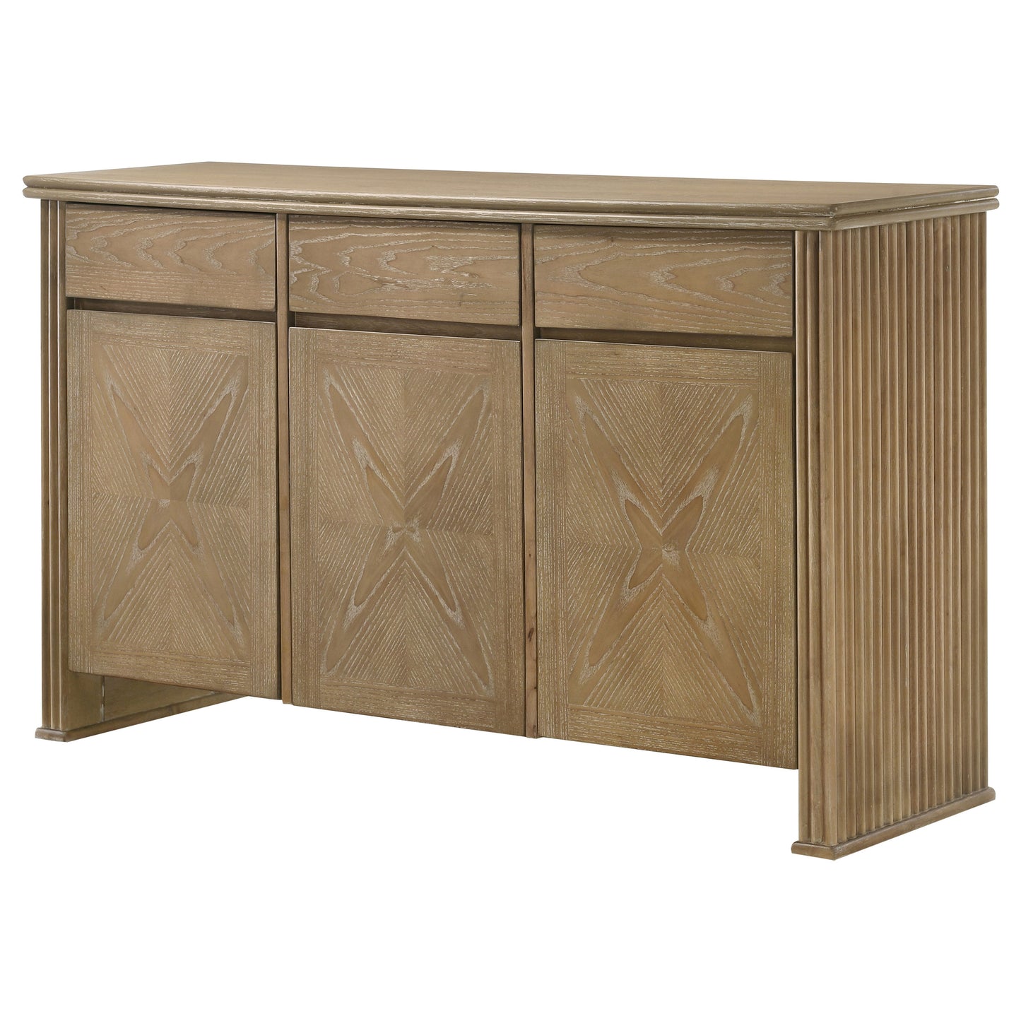 Haven Sideboard de 59" con 3 Puertas – Acabado Rústico Claro