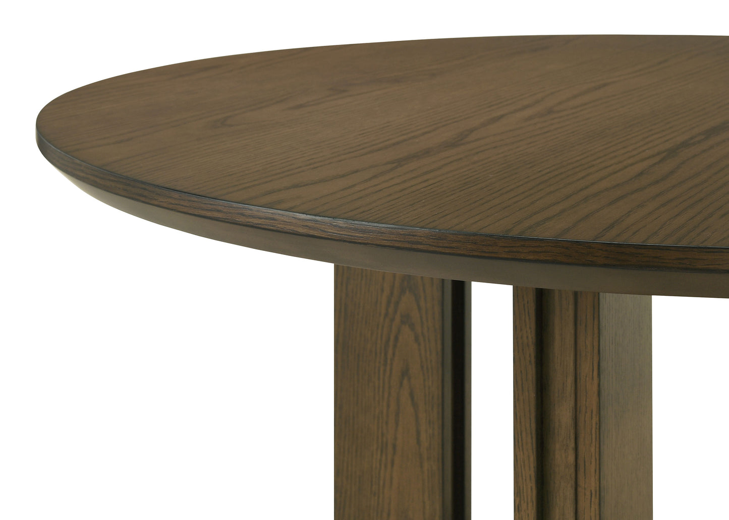 Drexen™ 47” Round Wood Dining Table with Open Shelf in Rich Brown