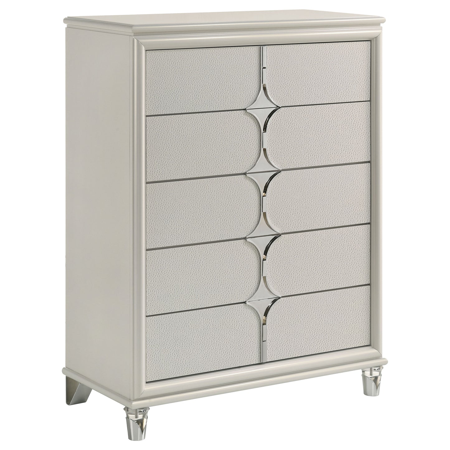 Celestira 4-Piece Queen Bedroom Set Pearl White with LED Accents