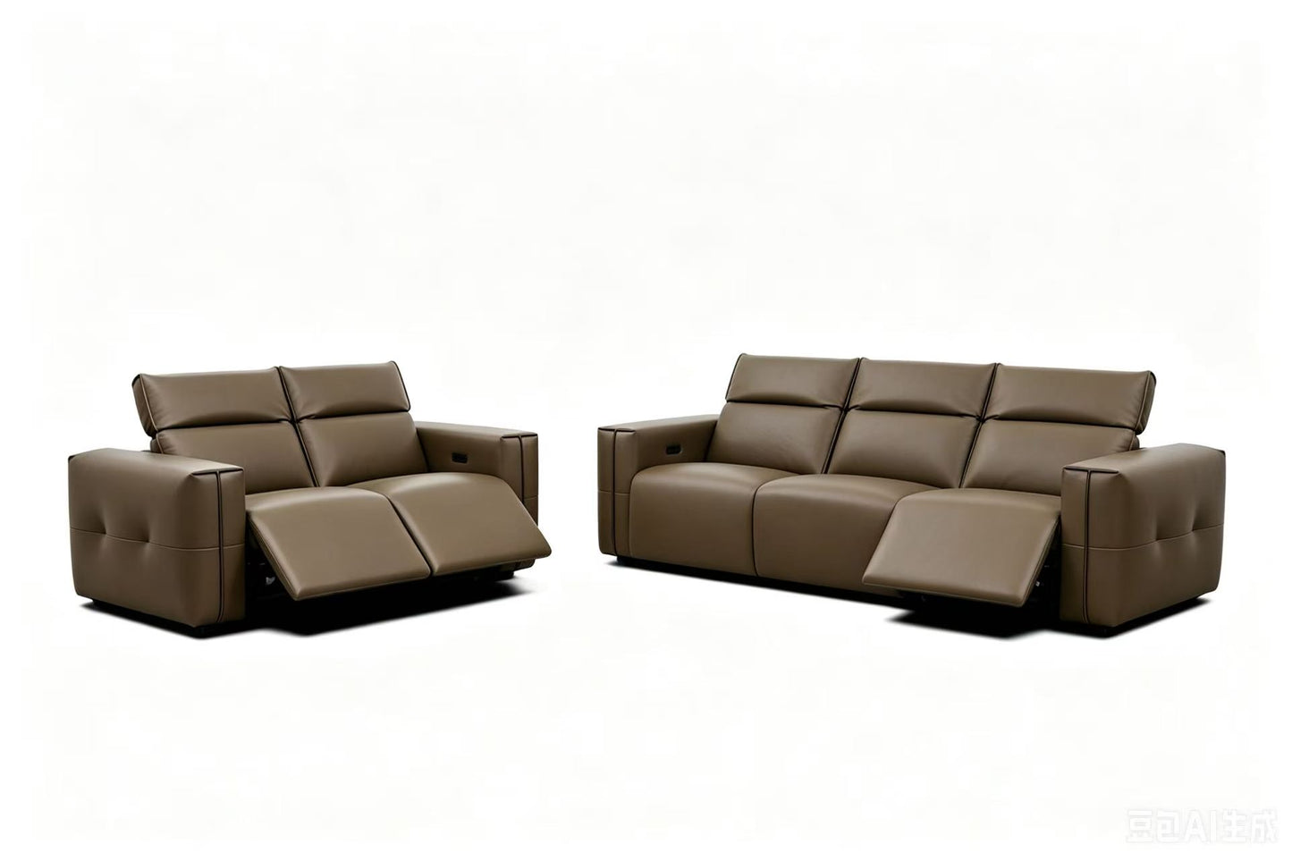 Caldraven 3+2 Power Reclining Sofa & Loveseat Set – Brown
