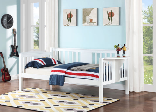 Marivelle Wood Twin Daybed with Drop-Down Tables White