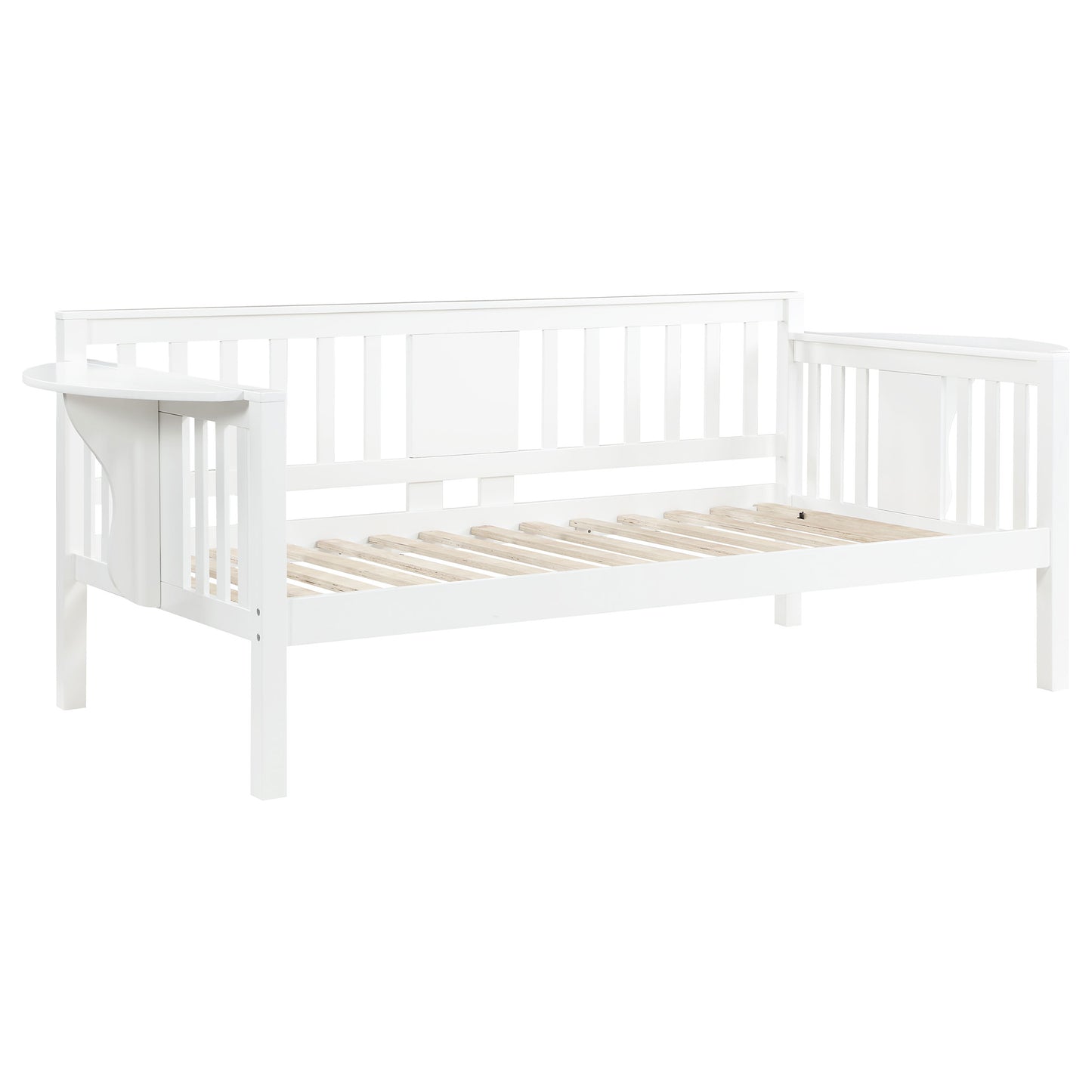 Marivelle Wood Twin Daybed with Drop-Down Tables White