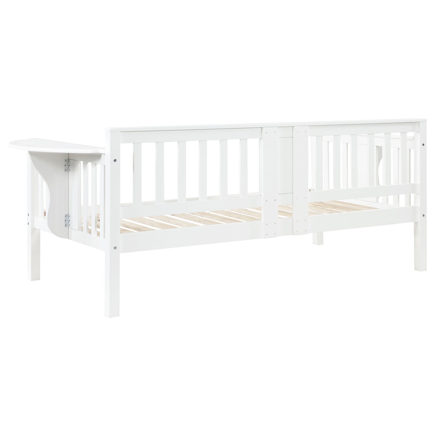 Marivelle Wood Twin Daybed with Drop-Down Tables White