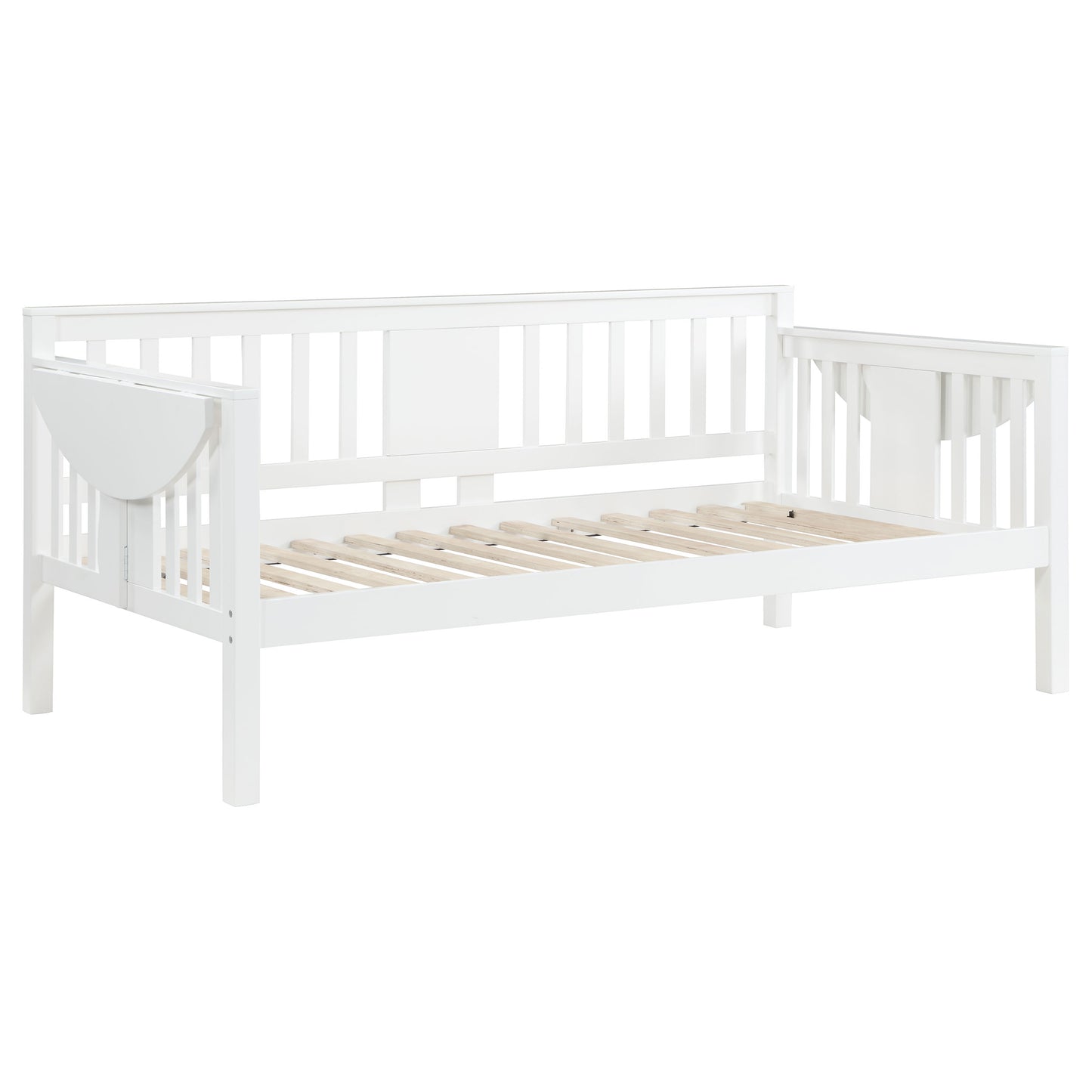 Marivelle Wood Twin Daybed with Drop-Down Tables White