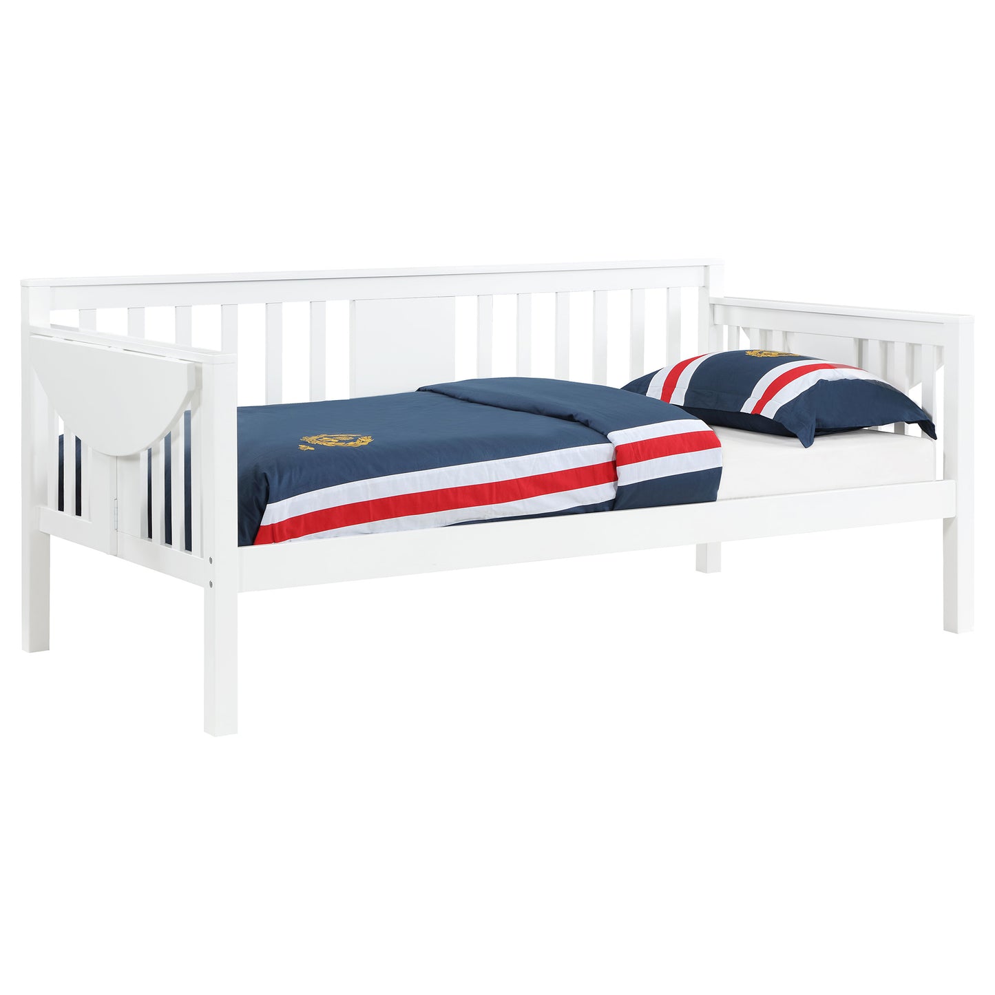 Marivelle Wood Twin Daybed with Drop-Down Tables White