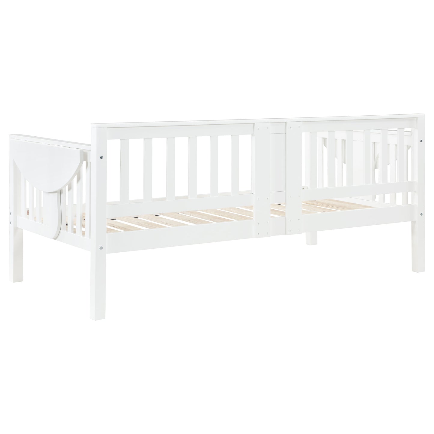 Marivelle Wood Twin Daybed with Drop-Down Tables White