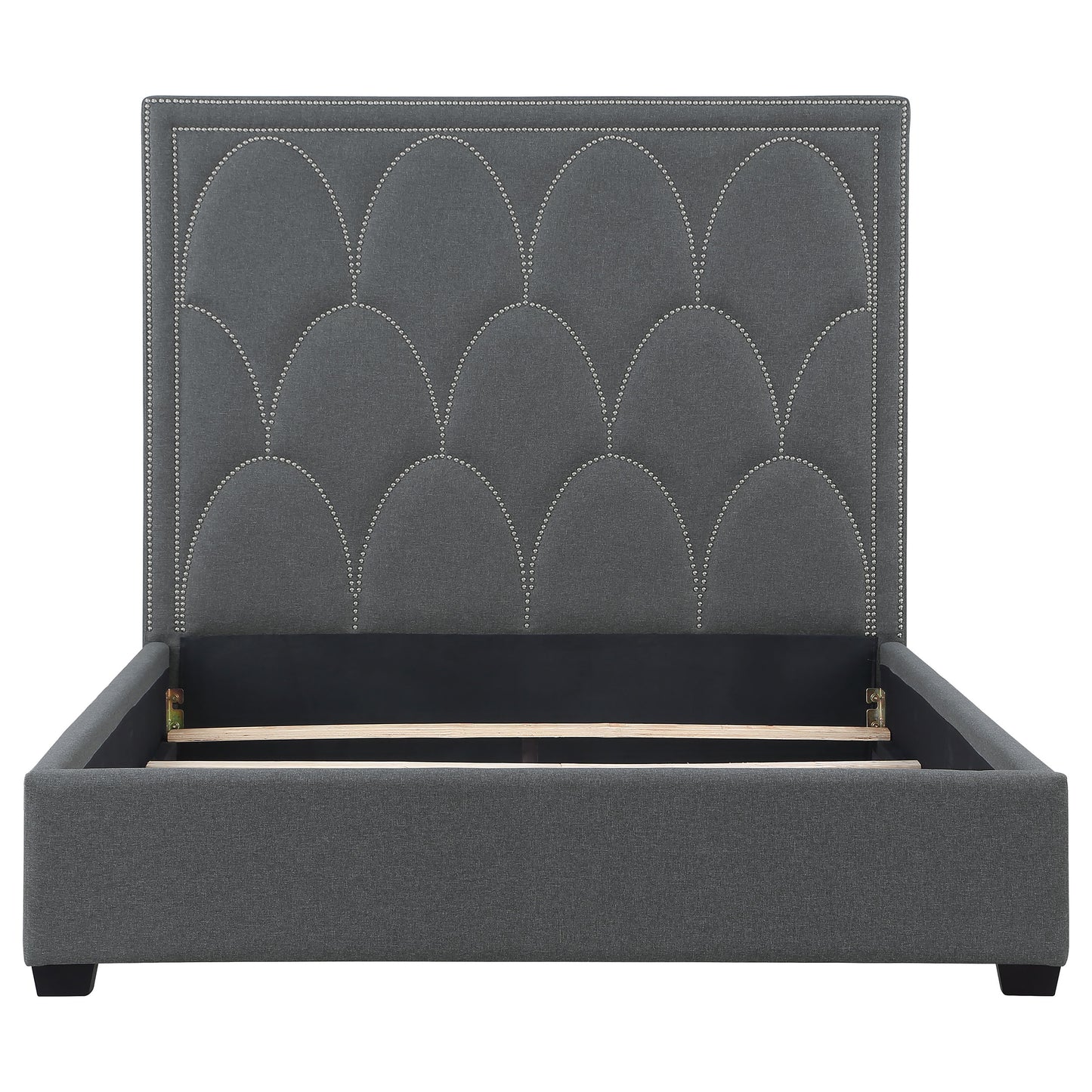 Veloura Upholstered Queen Panel Bed Charcoal