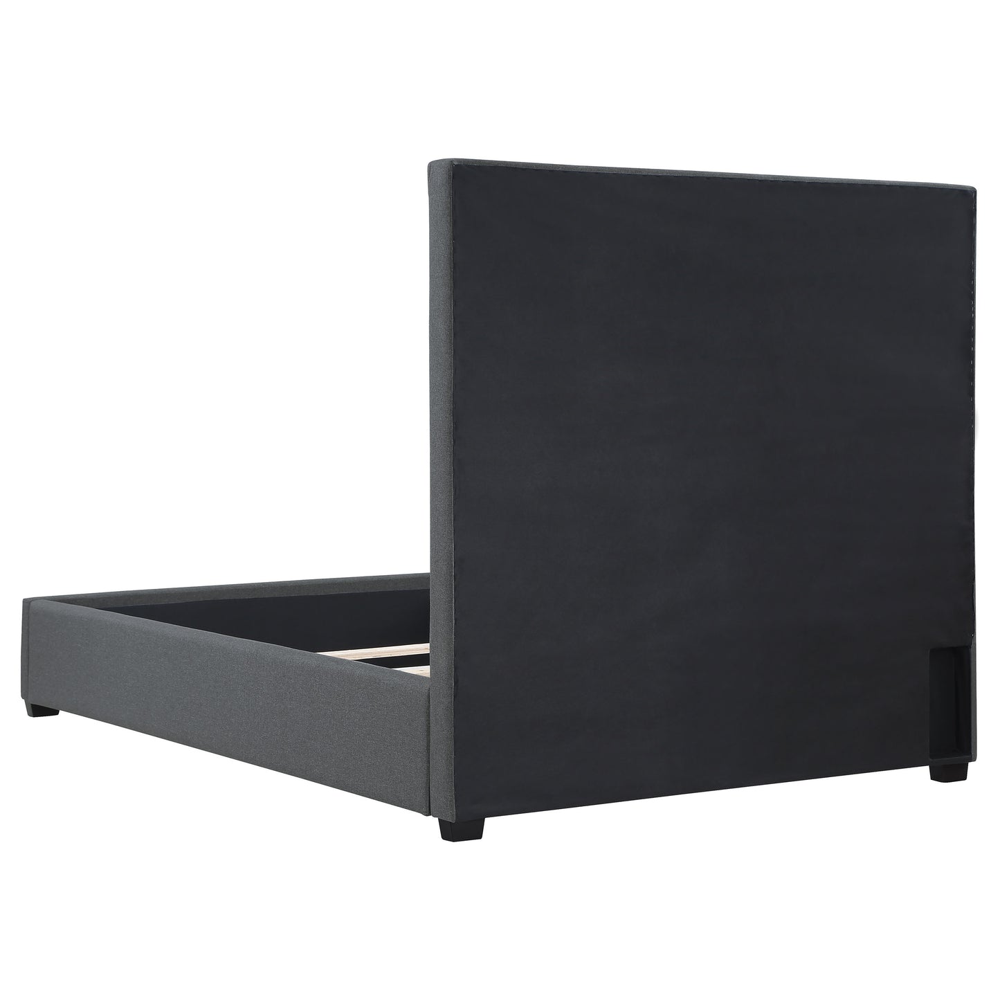 Veloura Upholstered Queen Panel Bed Charcoal