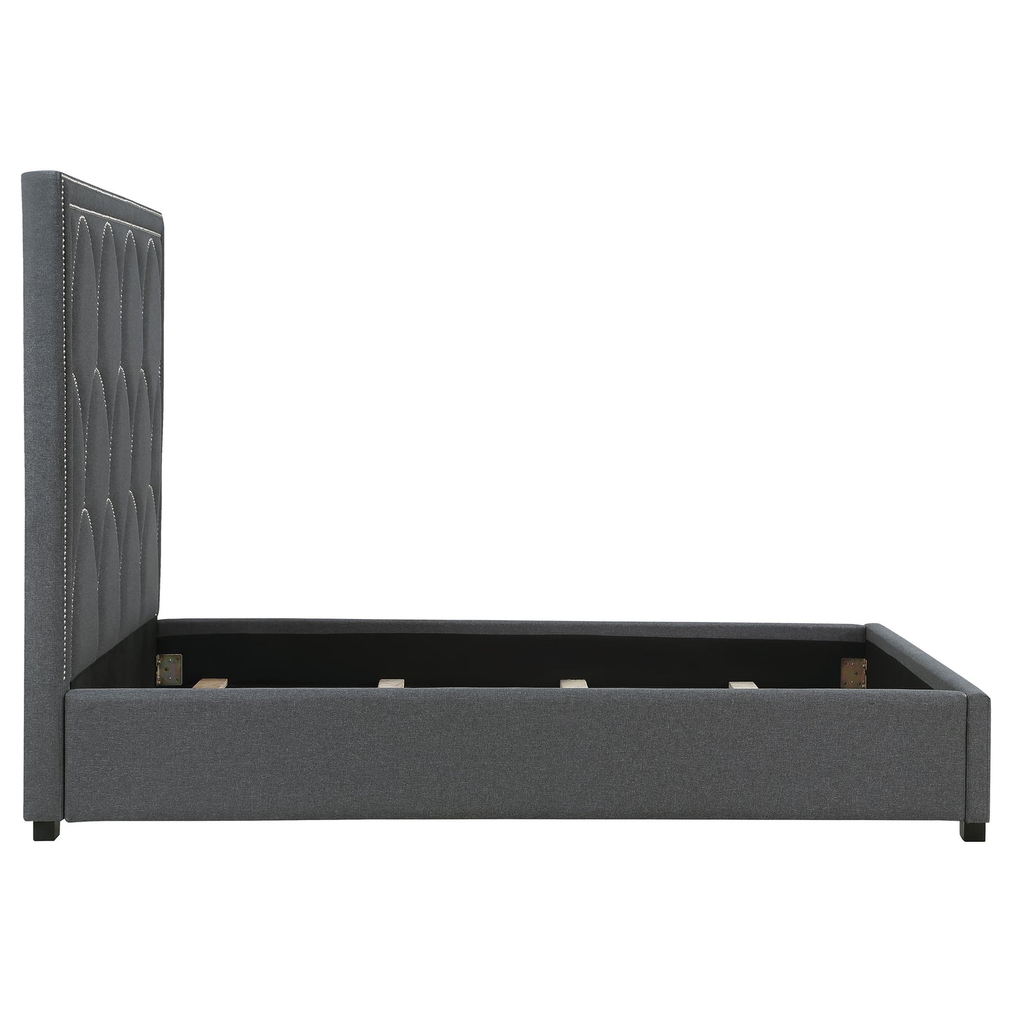 Veloura Upholstered Queen Panel Bed Charcoal