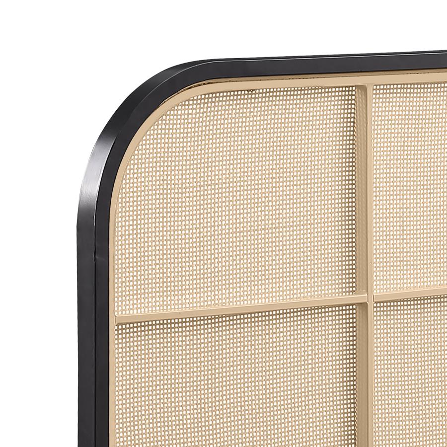 Amherst Full Bed · Metal Frame with Rattan Weave · Black