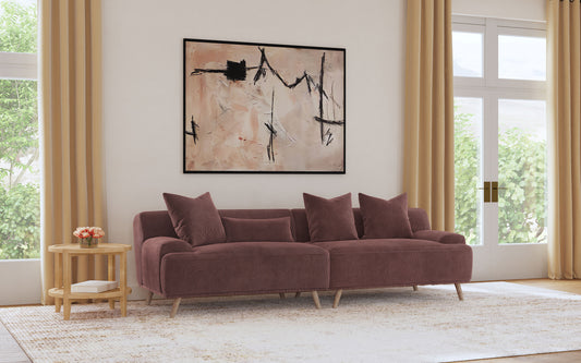 Elizabeth Extra-Long Sofa – Wine Red