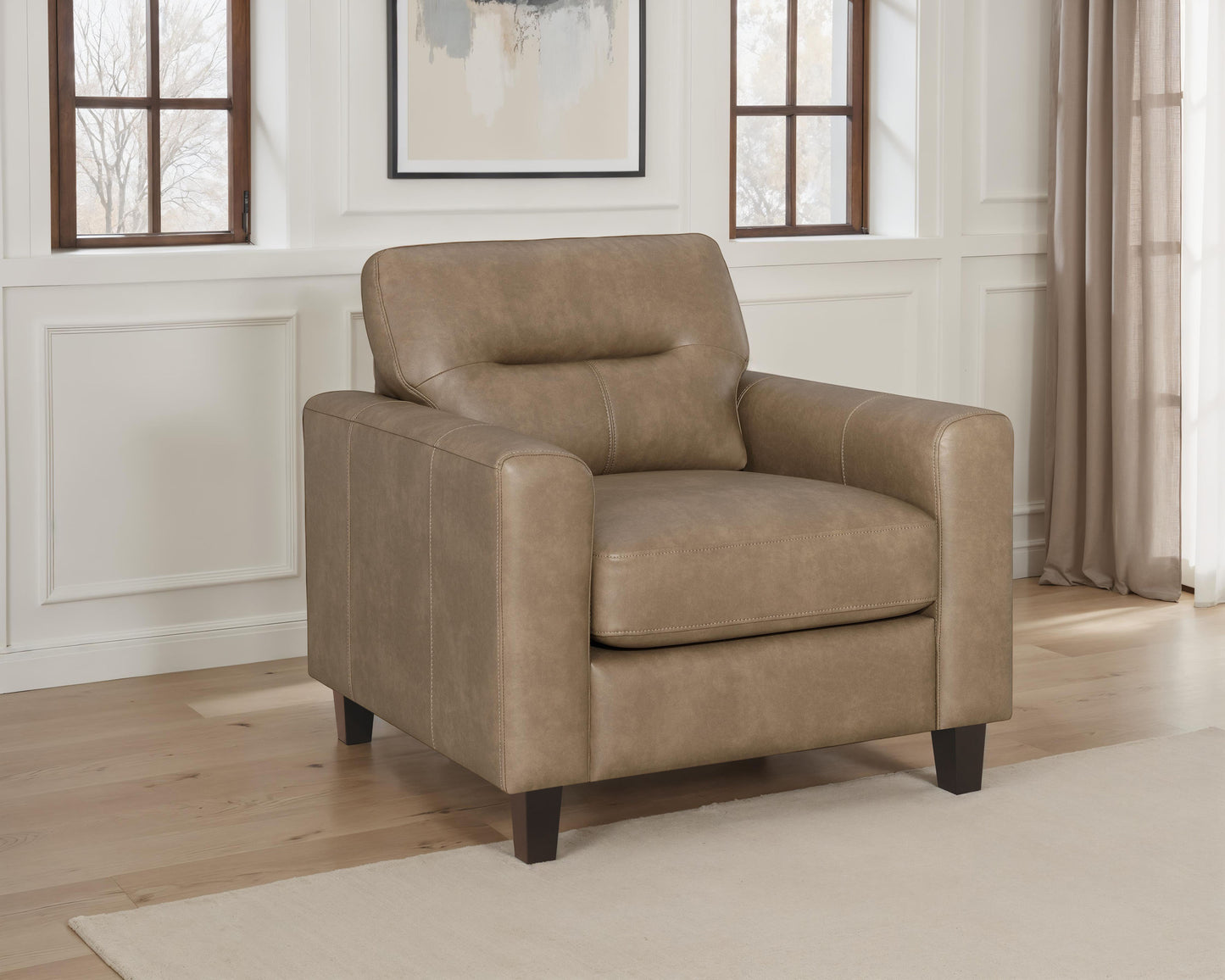 Elowen Faux Leather Accent – Chestnut Brown