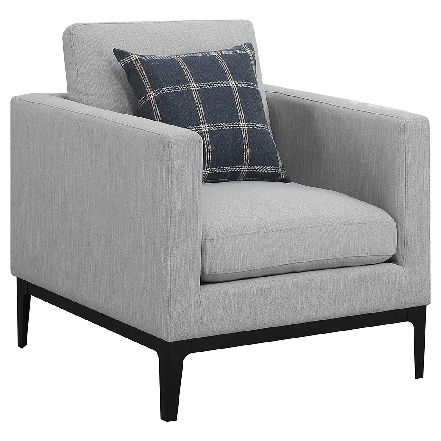 Apperson Plush Track-Arm Chair – Light Grey