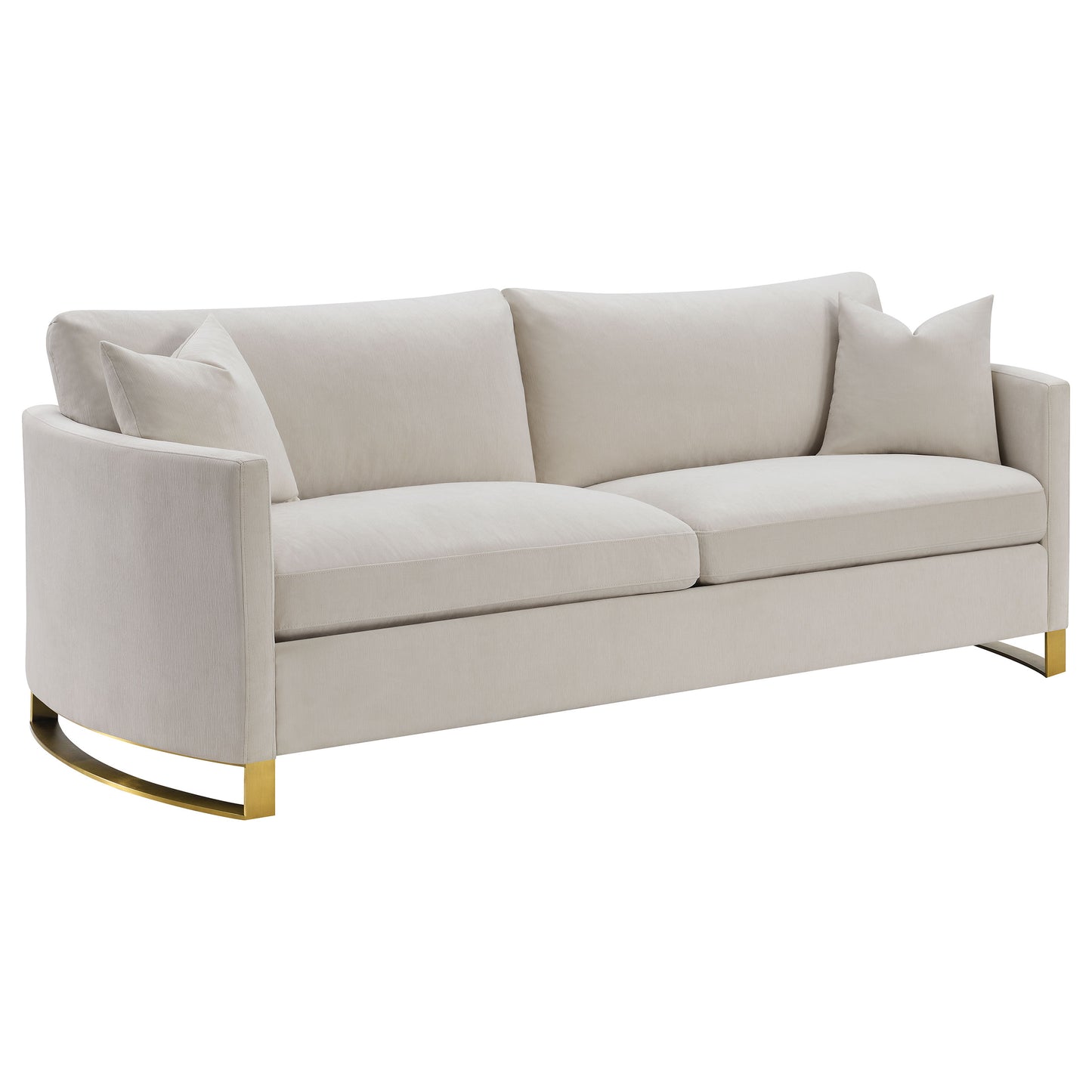 Aureli Curved Velvet Sofa – Soft Sand