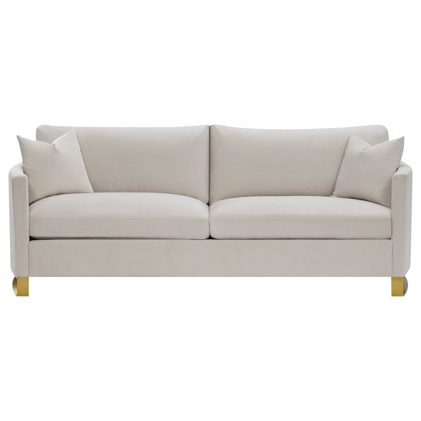 Aureli Curved Velvet Sofa – Soft Sand
