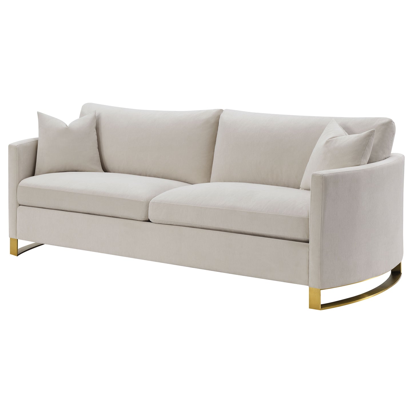 Aureli Curved Velvet Sofa – Soft Sand