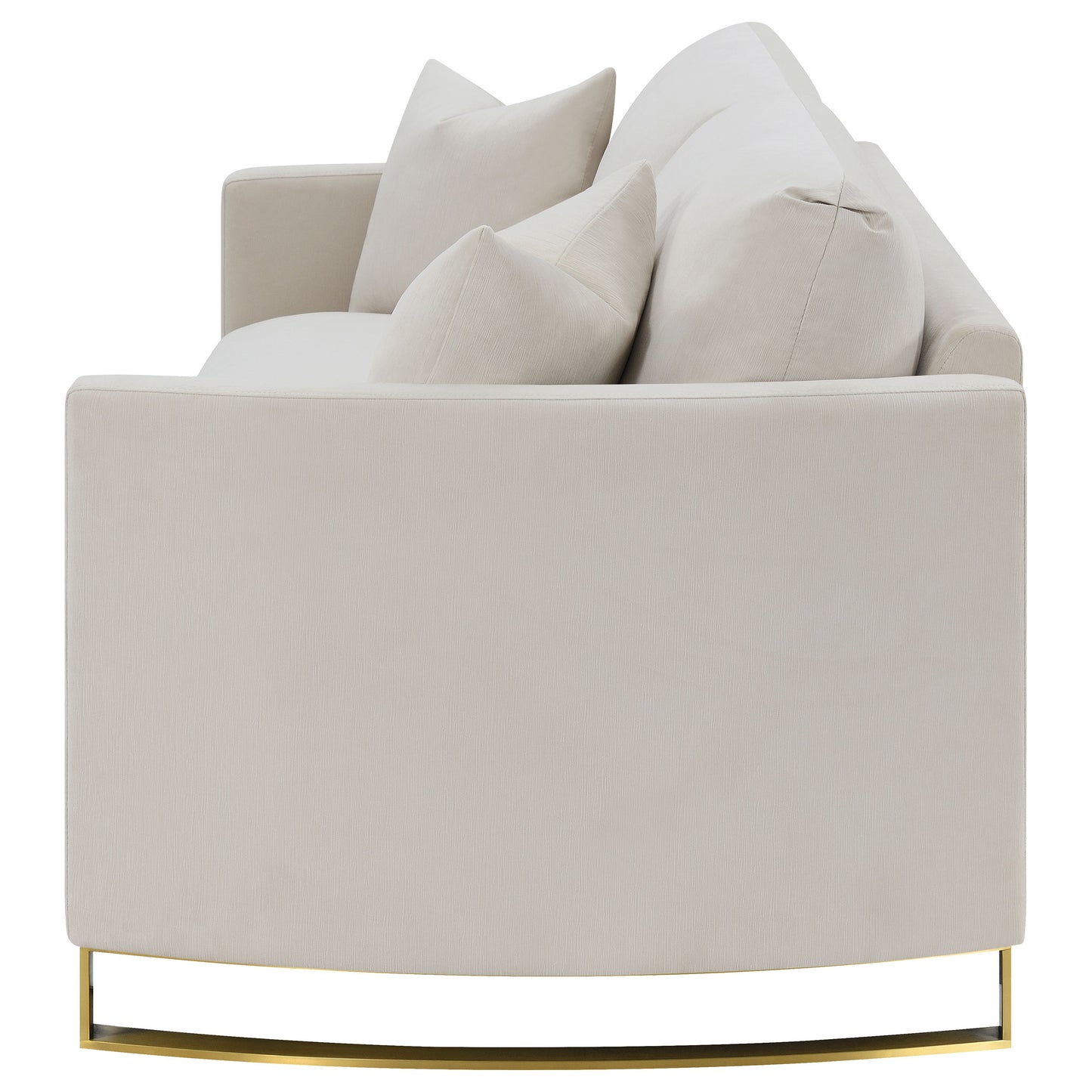 Aureli Curved Velvet Sofa – Soft Sand