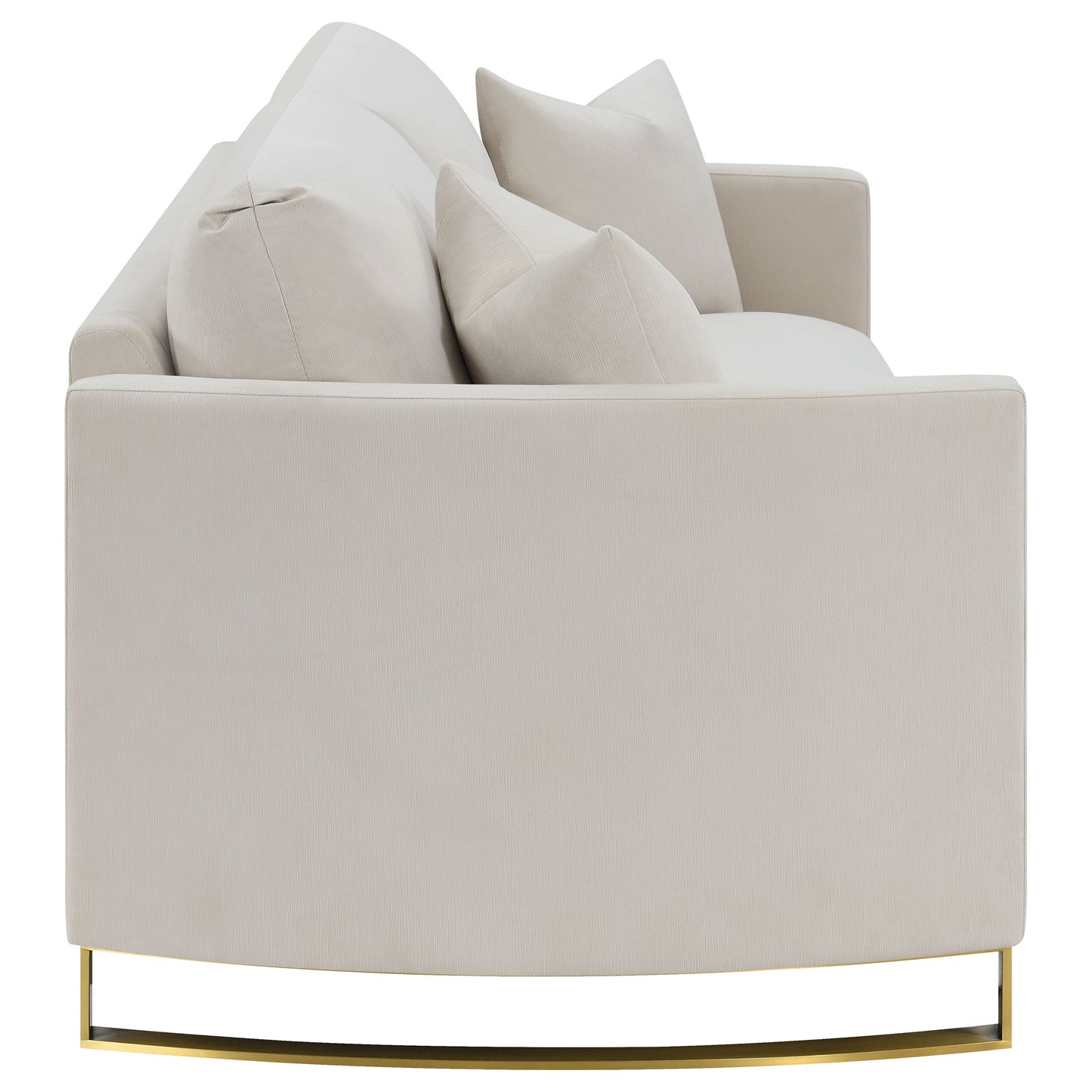 Aureli Curved Velvet Sofa – Soft Sand