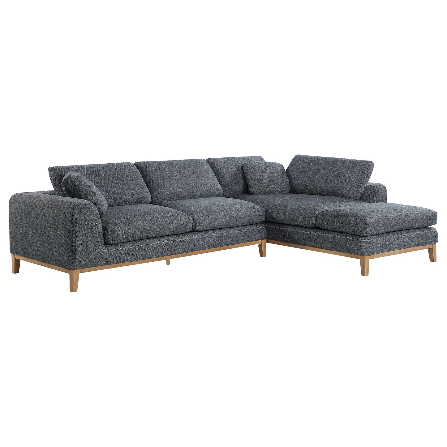Persia Upholstered Track Arm Sectional Sofa – Grey