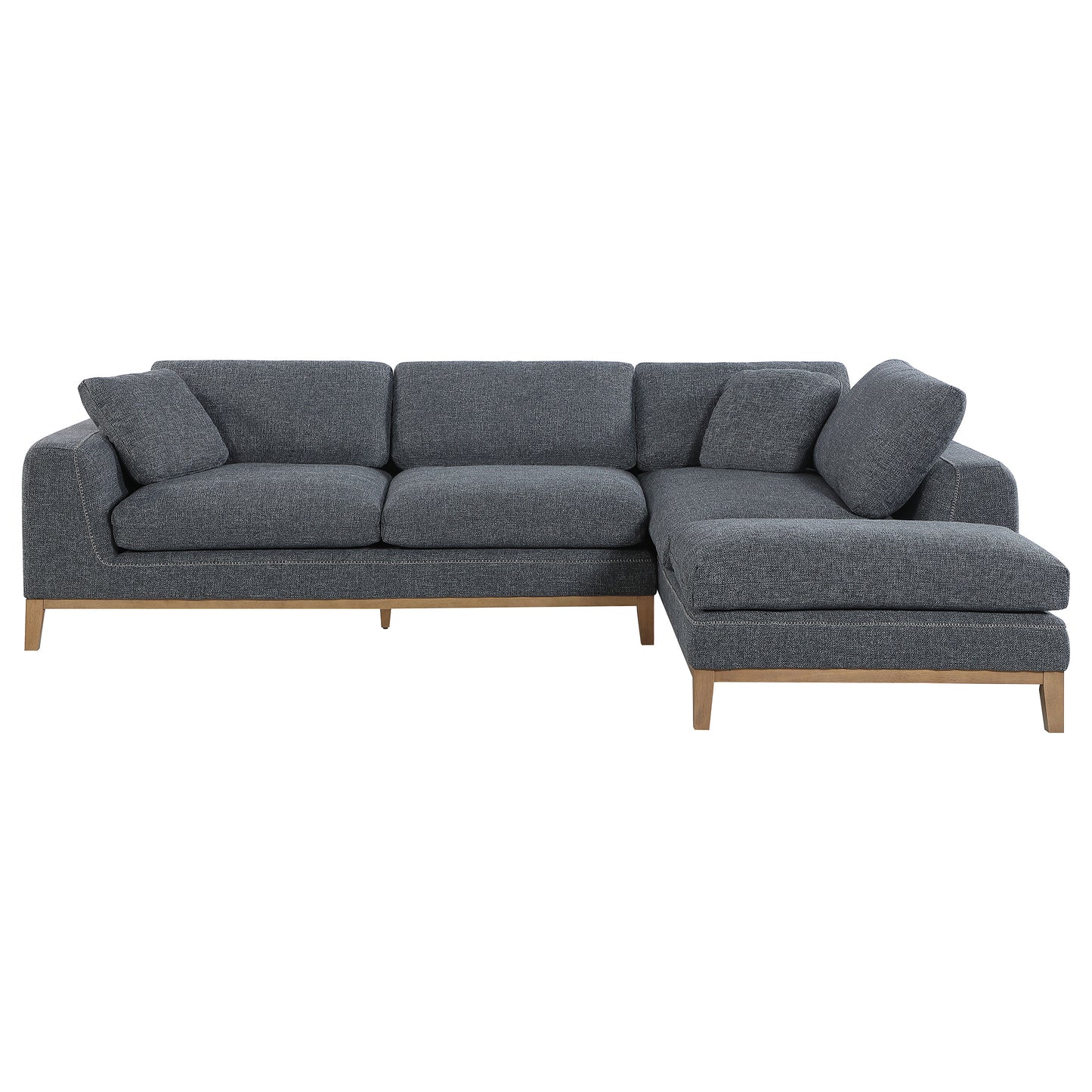 Persia Upholstered Track Arm Sectional Sofa – Grey