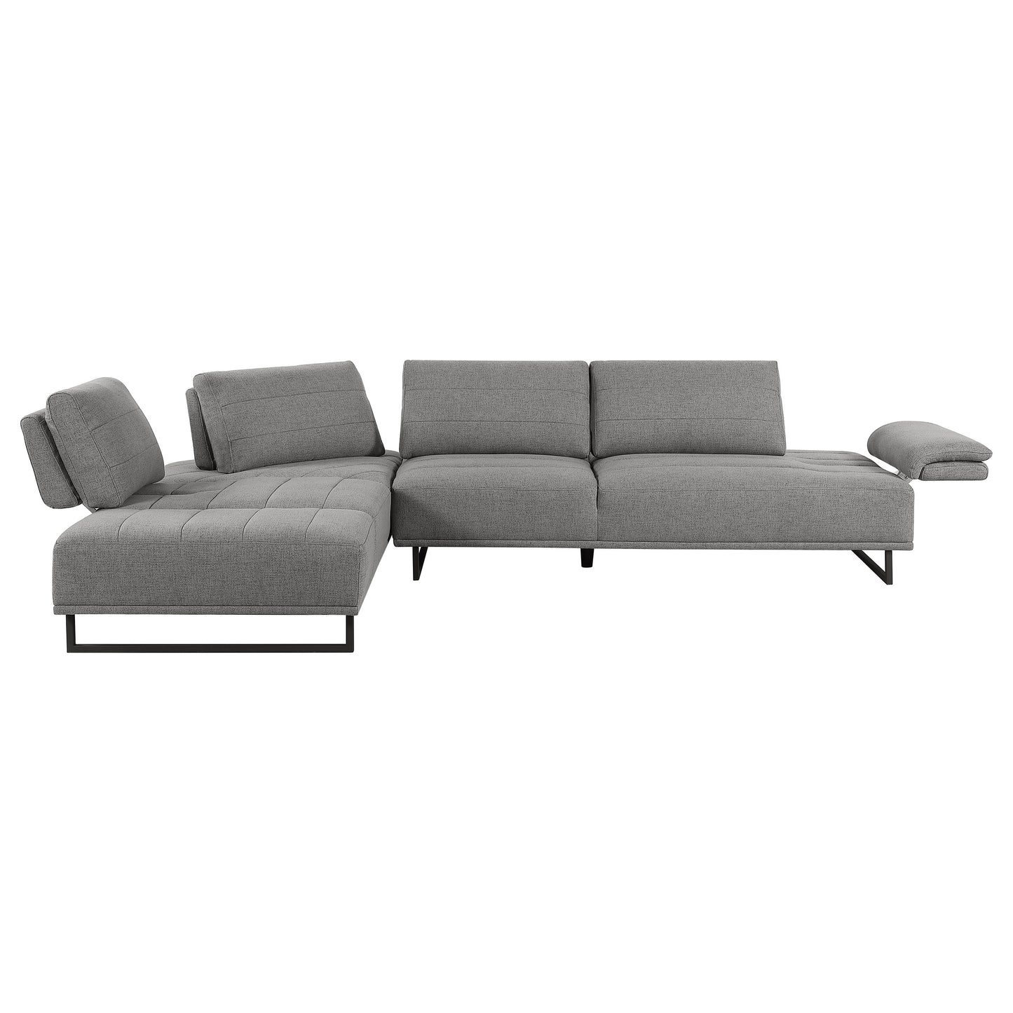 Arden Upholstered Sectional Sofa with Adjustable Back – Taupe