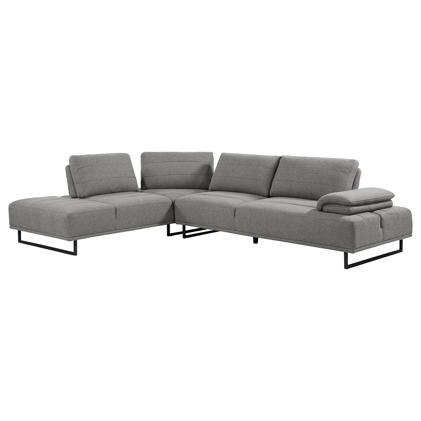 Arden Upholstered Sectional Sofa with Adjustable Back – Taupe