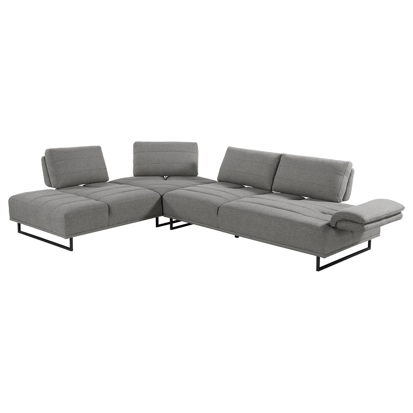 Arden Upholstered Sectional Sofa with Adjustable Back – Taupe