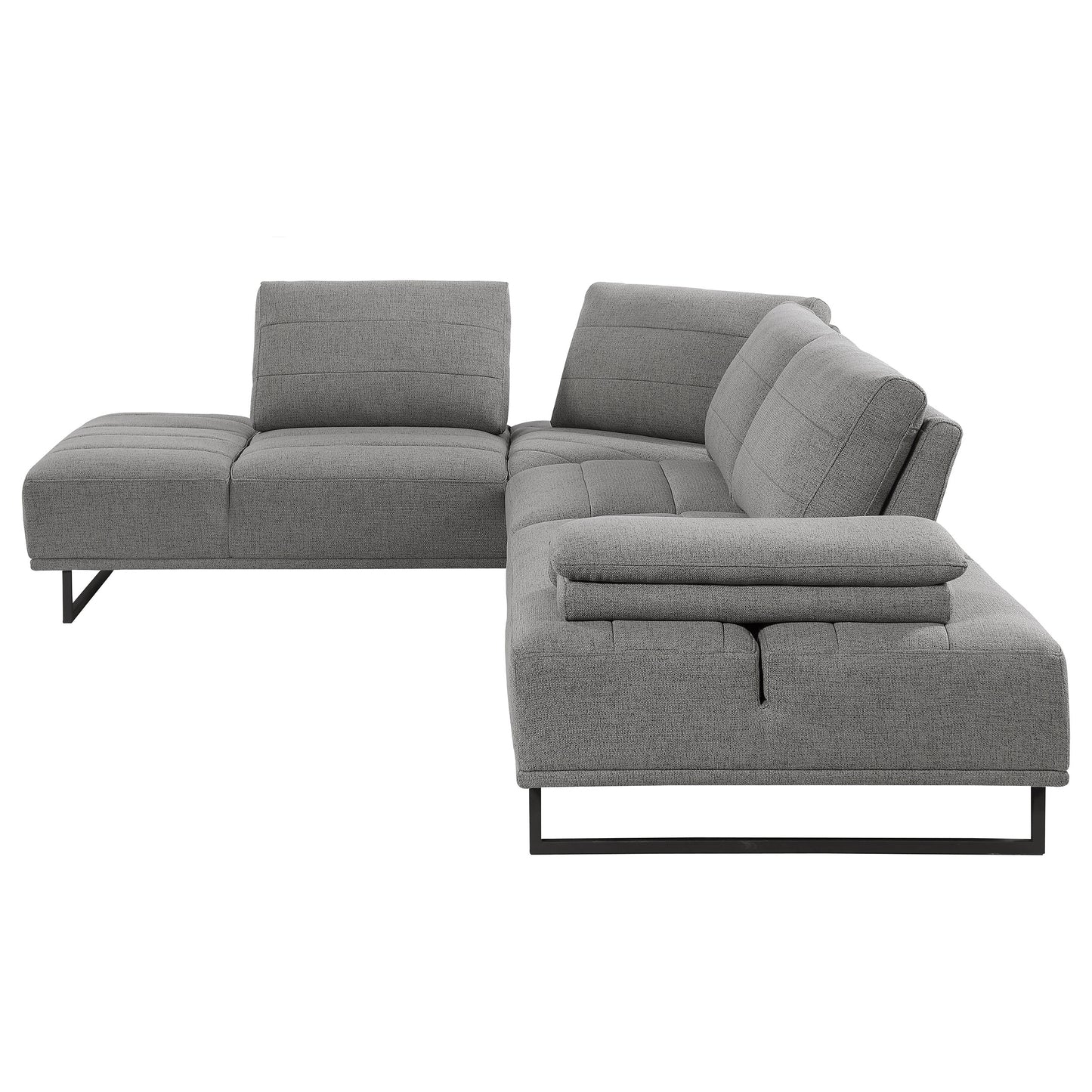 Arden Upholstered Sectional Sofa with Adjustable Back – Taupe