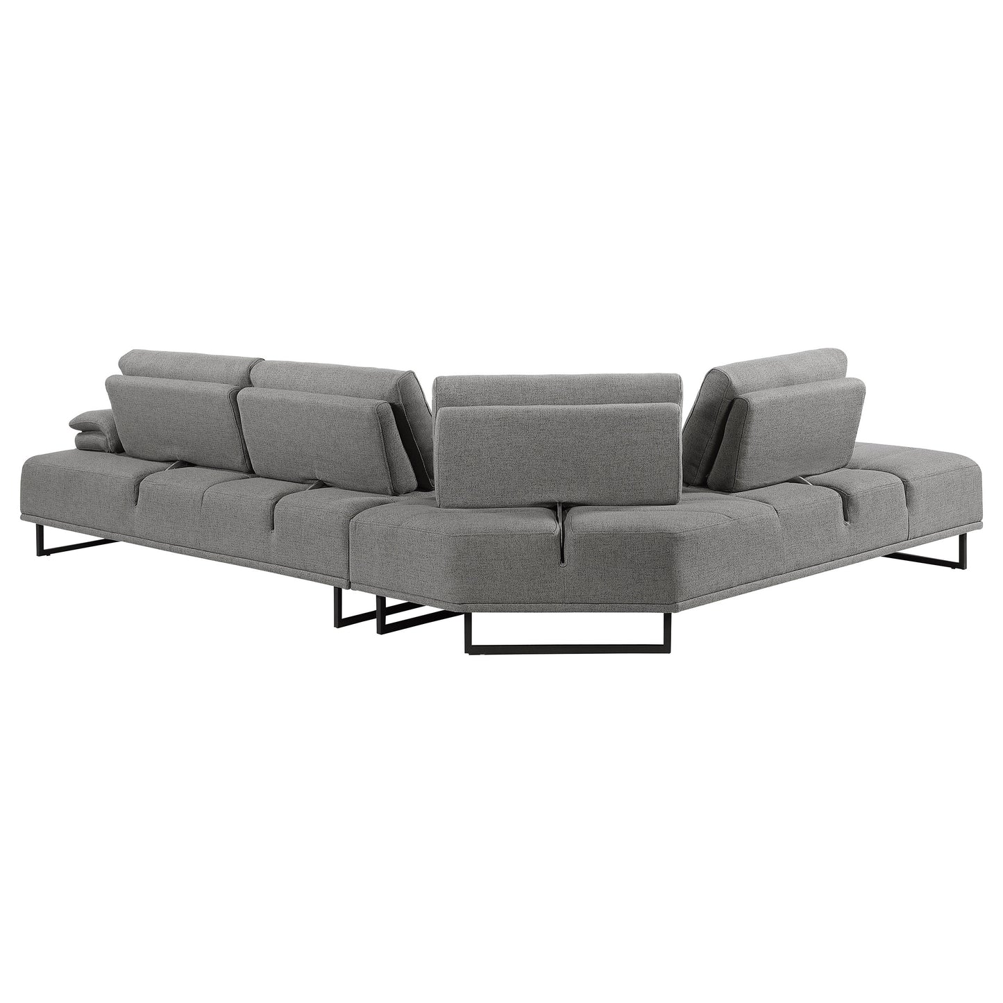 Arden Upholstered Sectional Sofa with Adjustable Back – Taupe