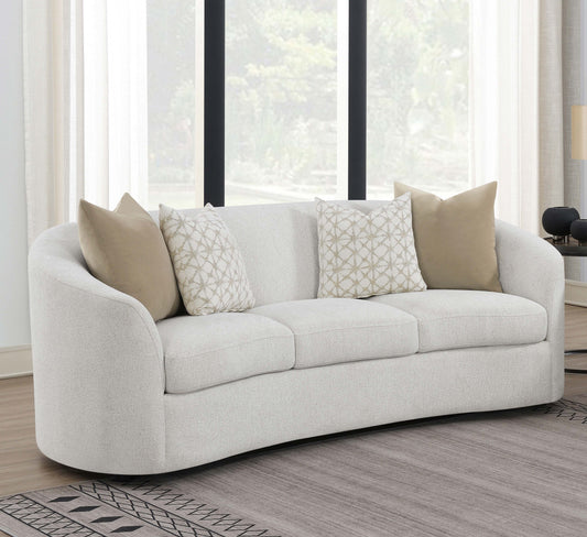 Rainn Sofa in Soft Bouclé Upholstery, Latte Tone