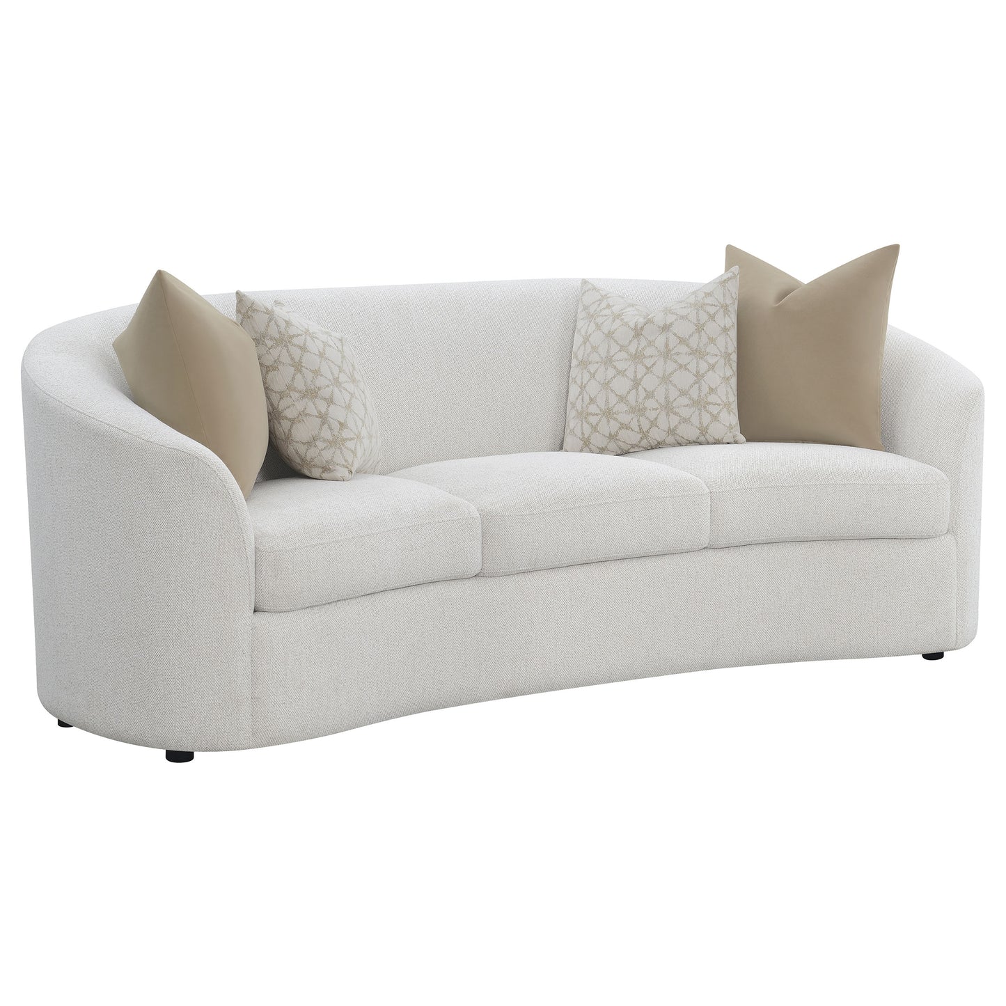 Rainn Sofa in Soft Bouclé Upholstery, Latte Tone