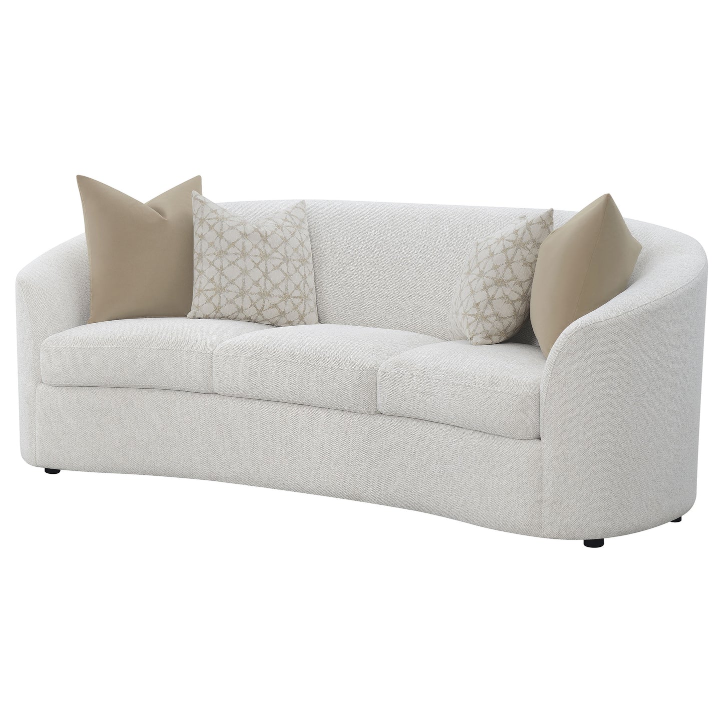 Rainn Sofa in Soft Bouclé Upholstery, Latte Tone