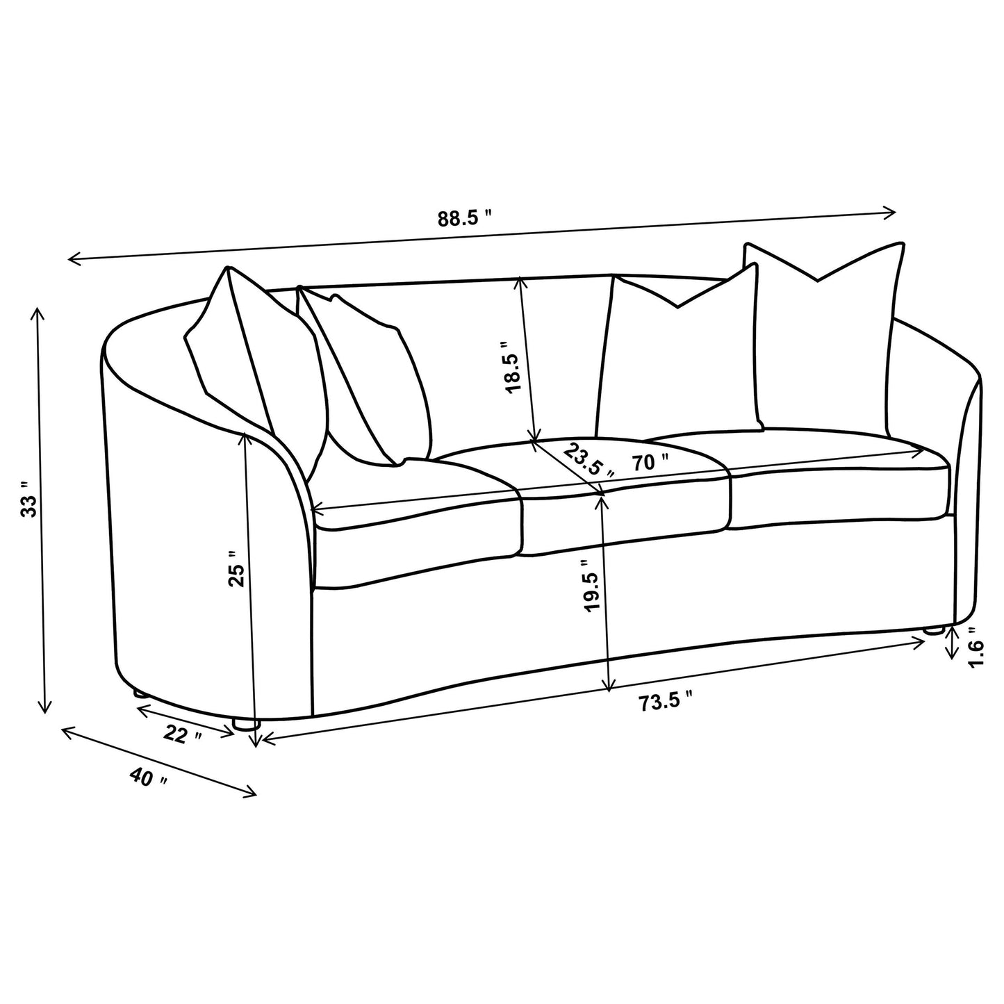 Rainn Sofa in Soft Bouclé Upholstery, Latte Tone