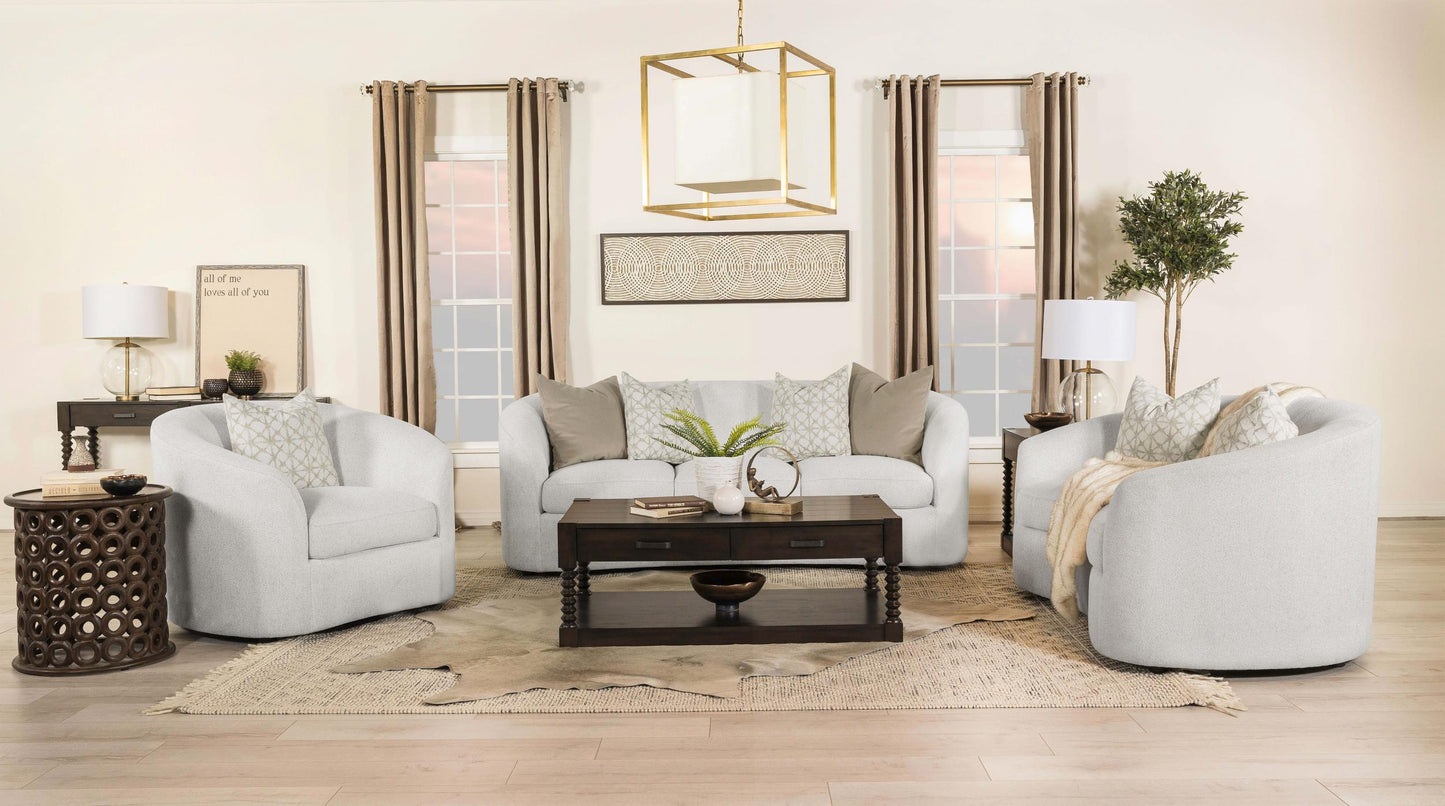 Rainn Sofa in Soft Bouclé Upholstery, Latte Tone