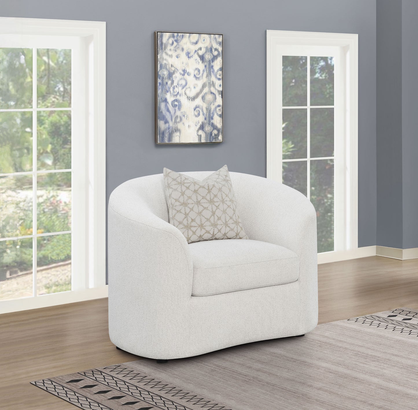 Corinne Bouclé Silhouette Chair – Cream Latte