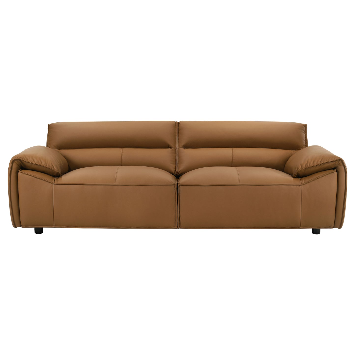 Buxton Italian Modern Leather Sofa – Rich Orange Finish
