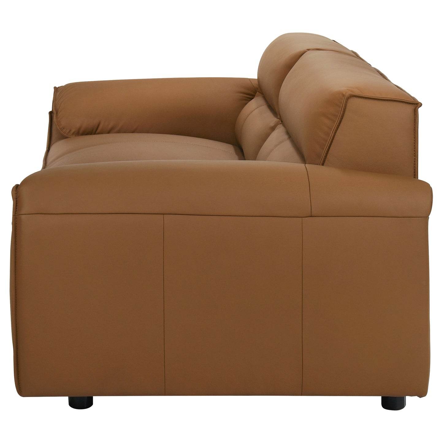 Buxton Italian Modern Leather Sofa – Rich Orange Finish