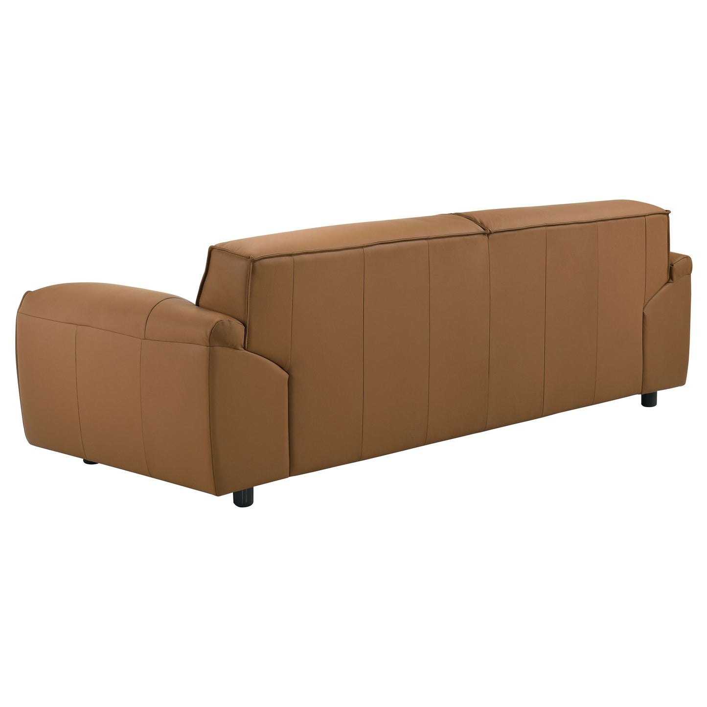 Buxton Italian Modern Leather Sofa – Rich Orange Finish
