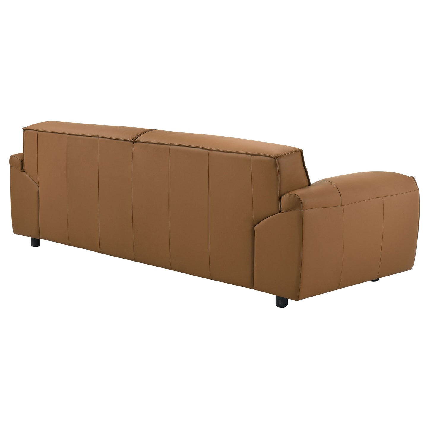 Buxton Italian Modern Leather Sofa – Rich Orange Finish