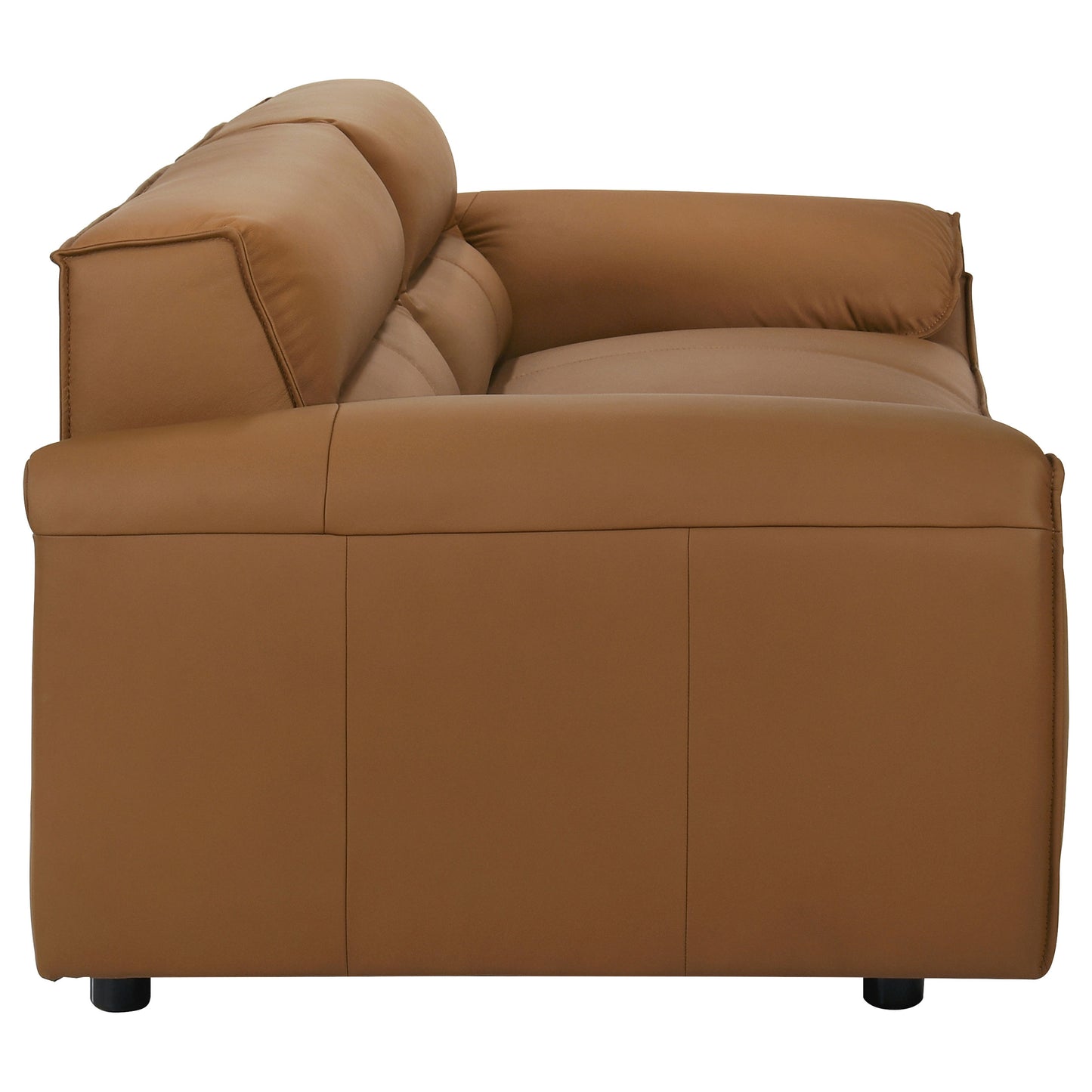 Buxton Italian Modern Leather Sofa – Rich Orange Finish