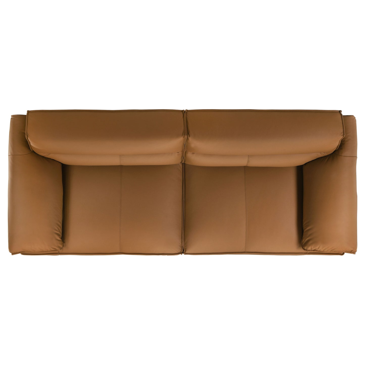 Buxton Italian Modern Leather Sofa – Rich Orange Finish