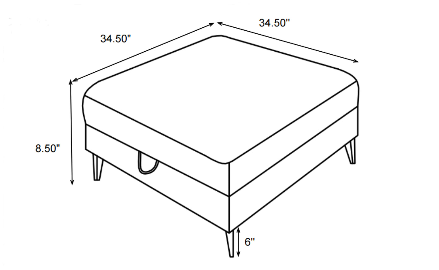 Clint Square Tufted Storage Ottoman – Color Aloe