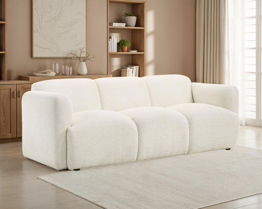 Camden Sculpted Track Arm Sofa – Textured Ivory