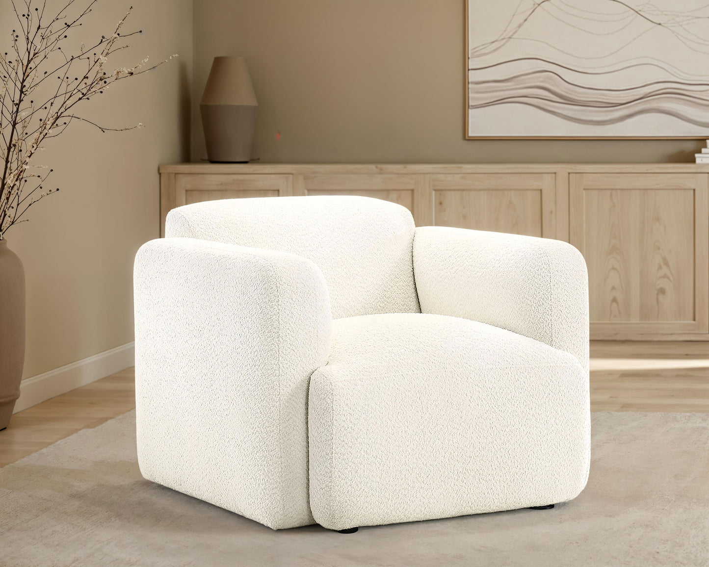Virelle Round Armchair – Cream Cloud