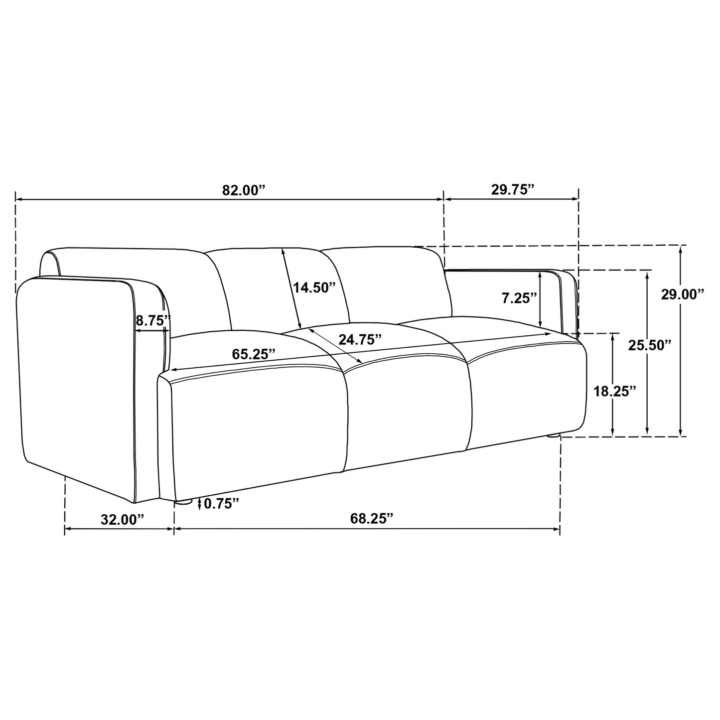 Camden Sculpted Track Arm Sofa – Chestnut Brown