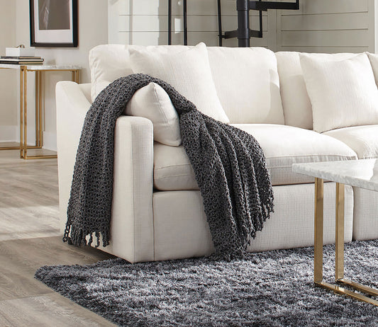 Calvyn Linen LAF Sectional Chair – Ivory